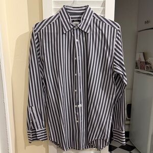 Bagutta Blue and Purple Striped Dress Shirt